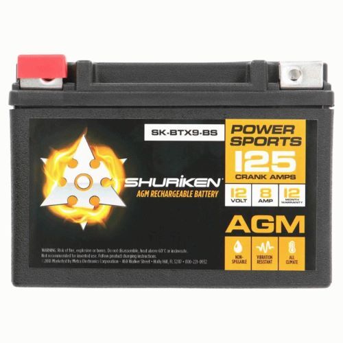 BATTERY125 CRANK AMPS 8 AMP HOURS AGM BATTERY