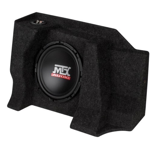 WOOFER LOADED W/ 10" WOOFER & AMPLIFIED, BLACK. CHEVROLET SILVERADO  & GMC SIERRA 1500/2500 DOUBLE C