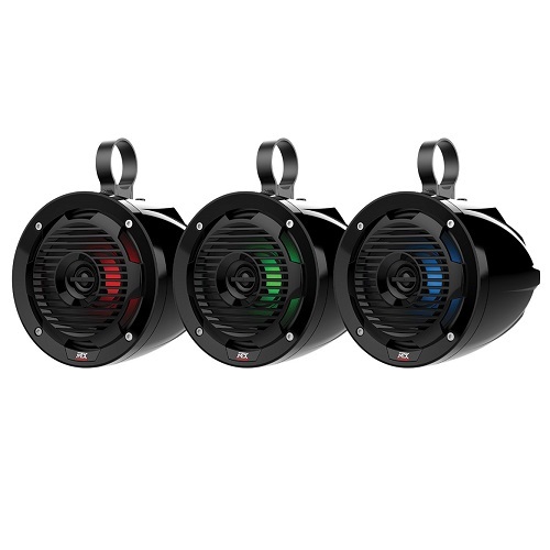 SPEAKERS POWERSPORTS 6.5" ALL-WEATHER SPEAKER POD W/ RGB LED 50W RMS 4O BLACK