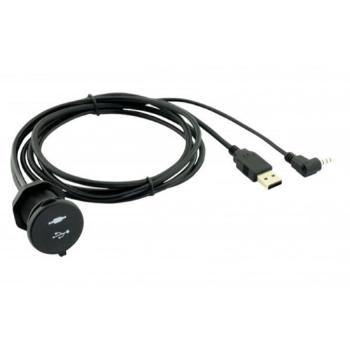 CABLE 3 FT EXTENSION USB & 3.5MM A/V AUX W/WATERPROOF CAP MOUNTABLE PORT RELOCATE