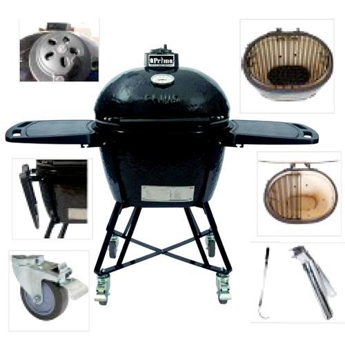 GRILL CHARCOAL LARGE OVAL CERAMIC ALL-IN-ONE W/ 300 SQ IN COOKING SURFACE