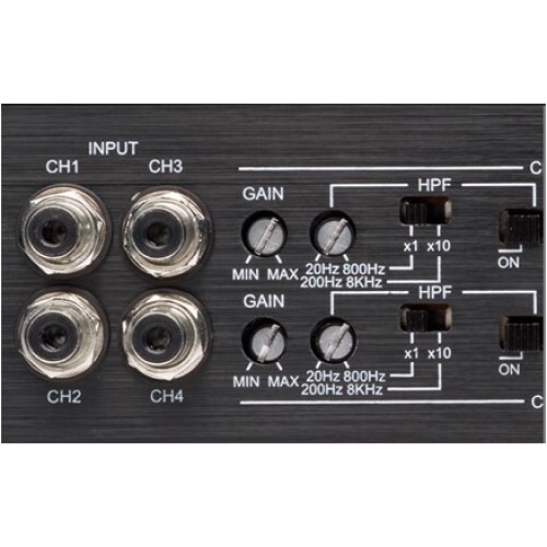 AMPLIFIER 125WATT X 4 (4 OHM), 250WATT X 4 (2 OHM) FULL RANGE DIGITAL