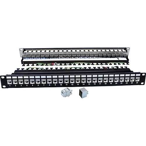 PATCH PANEL CAT6A W/24 JACKS & CABLE MGMT, 1U