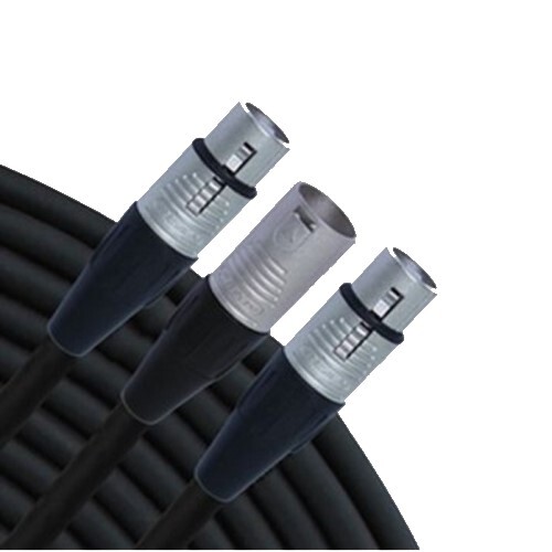CABLE "Y" 2-XLR/F TO 1-XLR/M 6'