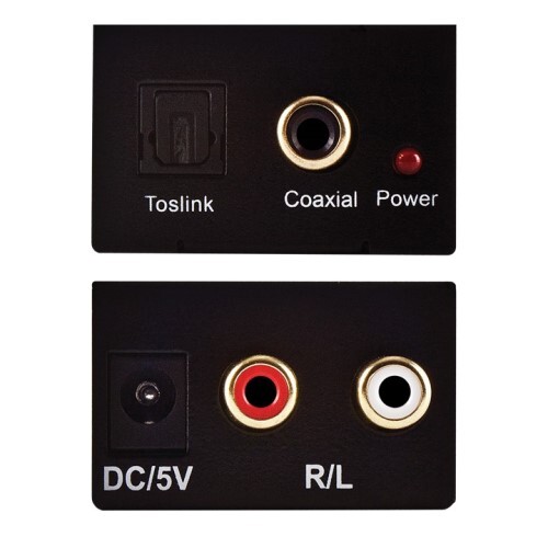 CONVERTER COAX OR TOSLINK TO ANALOG L/R RCA