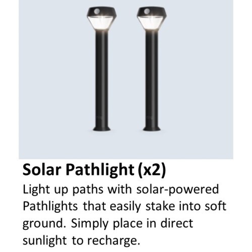 KIT SMART LIGHTING PATHLIGHT SOLAR - BLACK - 2 PACK + BRIDGE