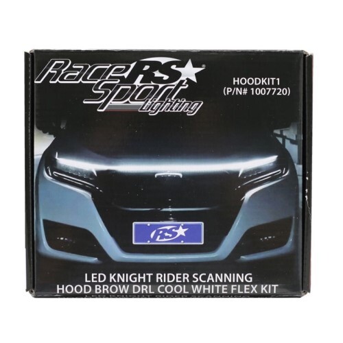 KIT LED KNIGHT RIDER SCANNING HOOD BROW DRL FLEX COOL WHITE FOR TRUCK/SUV'S RACE SPORT LIGHTING