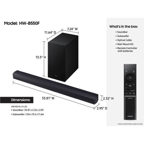 SOUNDBAR 2.1 BLUETOOTH 410 W RMS DOLBY 2-CH DTS VIRTUAL:X SURROUND SOUND, DOBY ATMOS (2025)