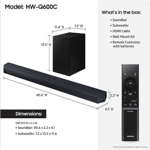 SOUNDBAR 3.1.2 CH BLUETOOTH 360 W 9 SPEAKERS DOLBY DIGITAL PLUS ATMOS 2023