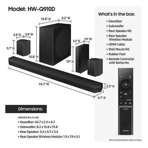 SOUNDBAR Q-SERIES 9.1.2 ATMOS WIRELESS DOLBY REAR SPEAKER Q-SYM