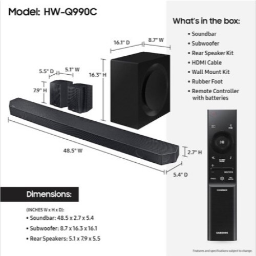 SOUNDBAR 11.1.4 CH BLUETOOTH 656 W 22 SPEAKERS ALEXA DOLBY ATMOS 2023