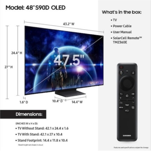 TV 48" S90D SERIES OLED SMART 4K UHDTV 2024