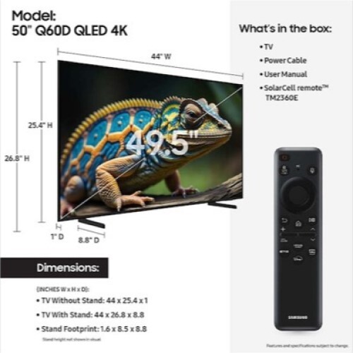 TV 50" Q60D SERIES QLED SMART 4K UHDTV HLG QUANTUM HDR 2024