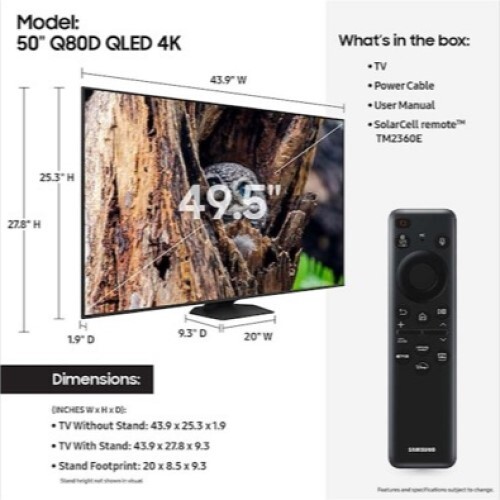 TV 50" Q80D SERIES LED 4K SMART HDR QUANTUM DOT LED 2024