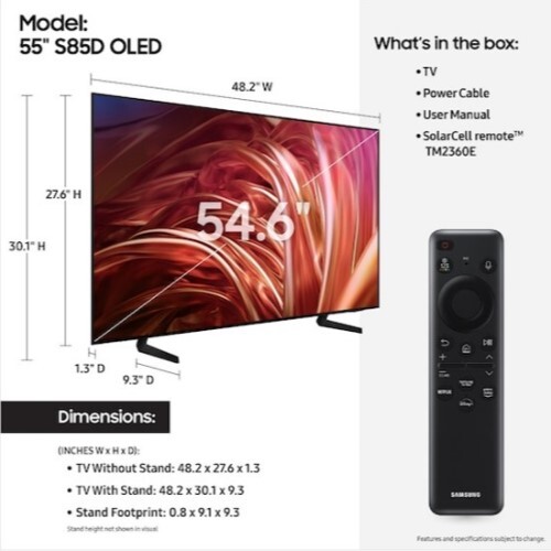 TV 55" S85D SERIES OLED 4K UHDTV SMART 2024