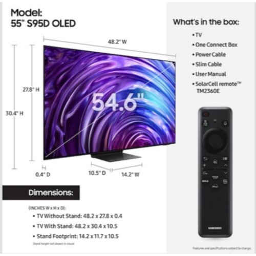 TV 55" S95F SMART OLED 4K HDR PRO WIFI BIXBY 3840X2160 120HZ 2025