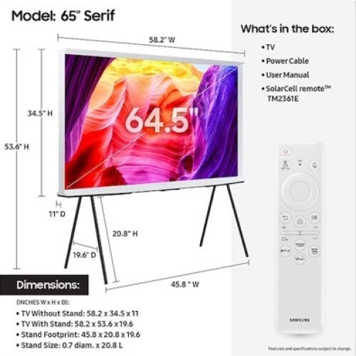 TV 65" SERIF LS01D SMART LED-LCD 4K UHDTV HDR QUANTUM HDR HLG HDR10+ 2024