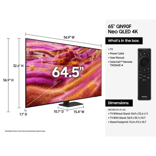 TV 65" QN90F SMART LED-LCD NEO QLED 4K 3840X2160 2025