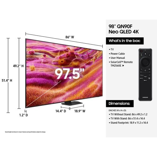 TV 98" QN90F SMART LED-LCD NEO QLED 4K 3840X2160 2025