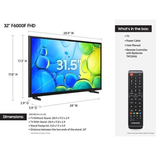 TV 32" F600F SMART LCD FHD LED 1920X1080 60HZ 2025