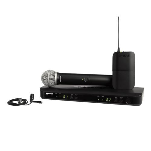 WIRELESS SYSTEM DUAL RECEIVER W/CVL LAPEL AND PG58 HANDHELD