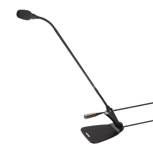MICROPHONE GOOSENECK MIC BLACK W/BASE/SWITCH/LED 18"