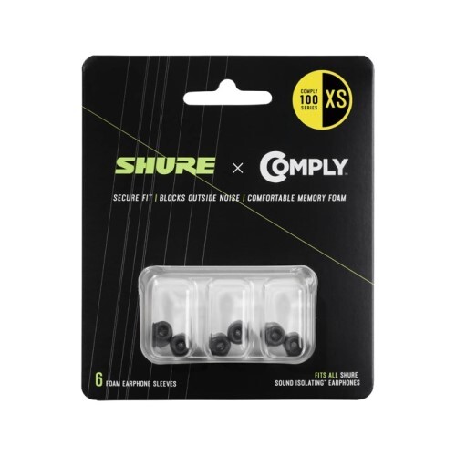 REPLACEMENT FOAM EARPHONE SLEEVES 6-PACK (3 PAIR) EXTRA SMALL 100 SERIES COMPLY FOAM SLEEVES