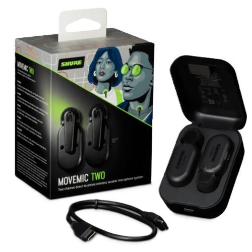 WIRELESS MICROPHONES -TWO WIRELESS LAVS TO PHONE AND  CHARGE CASE