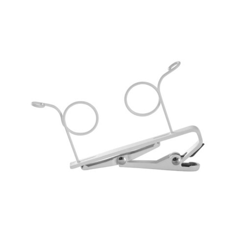 ACCESSORY DUAL TIE CLIP - WHITE