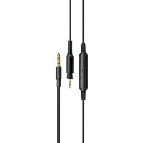 CABLE HEADPHONE COMMUNICATION W/ MICROPHONE AND 3-BUTTON CONTROL AND LOCKING BAYONET CONNECTOR