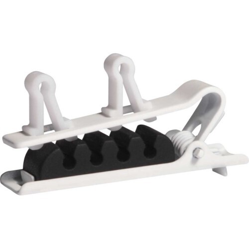 REPLACEMENT DUAL TIE CLIP - WHITE - QTY 4