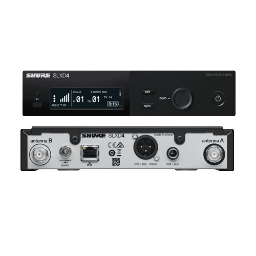 WIRELESS COMBO SYSTEM WITH SLXD1 BODYPACK, SLXD4 RECEIVER, SM58 AND WL185 LAVALIER MICROPHONE