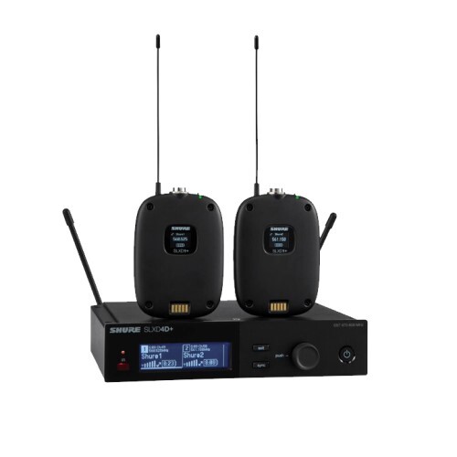 WIRELESS SYSTEM DUAL W/SLXD4D RECEIVER AND (2)SLXD1 BODYPACKS