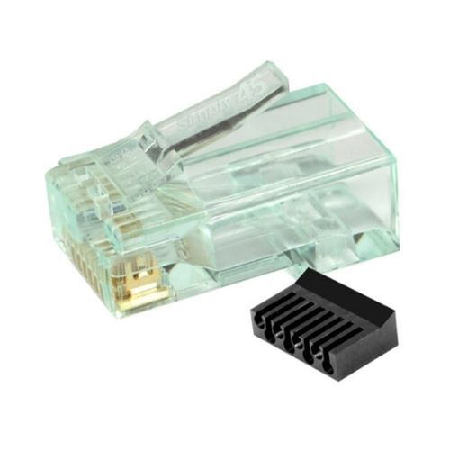 CONNECTOR STANDARD CAT6/6A (GREEN TINT) UTP RJ45 W/BAR45 - 20PCS/BAG