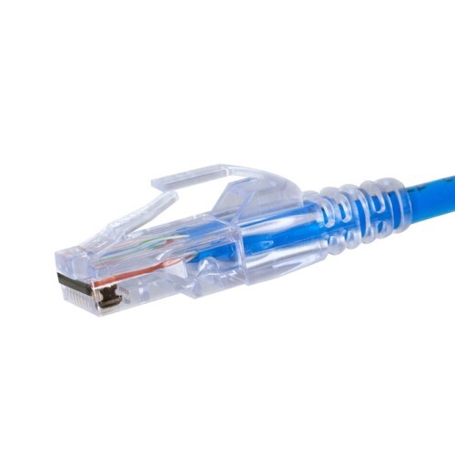 CONNECOTR PROSERIES PASS THROUGH BLUE TINT - CAT5E UTP WITH CAP45 - 50PC CLAMSHELL