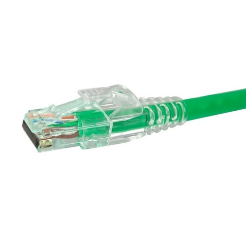 CONNECTOR PROSERIES PASS THRU GREEN TINT - CAT6 UTP WITH CAP45 - 500PC JAR