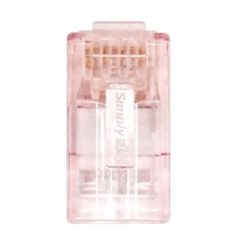 CONNECTOR PROSERIES PASS THROUGH (RED TINT) HI/LO STAGGER - CAT6/6A UTP WITH CAP45 - 50PC CLAMSHELL