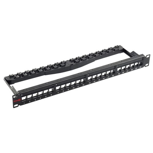 KEYSTONE PATCH PANEL 24 PORT UNLOADED UTP CABLE MANAGEMENT BRACKET CABLE TIES AND RACK SCREWS
