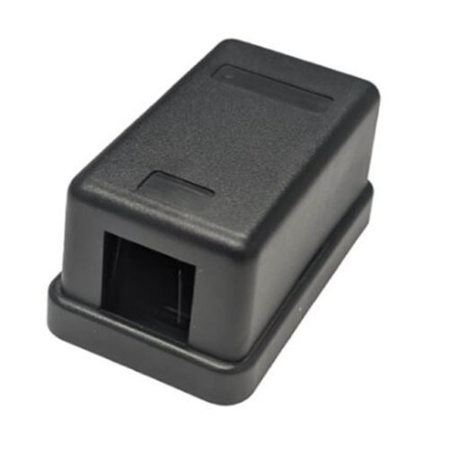 BOX SURFACE MOUNT 1 PORT BLACK KEYSTONE W/ADHESIVE AND MOUNTING SCREWS UL LISTED