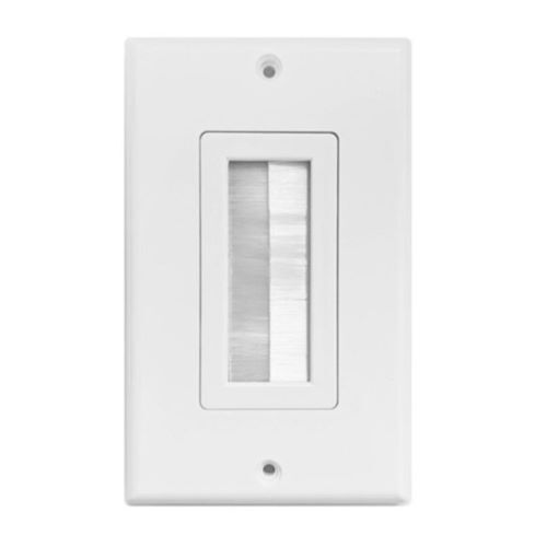WALL PLATE 1 PORT WHITE BRUSH WALL PLATE STANDARD SINGLE GANG