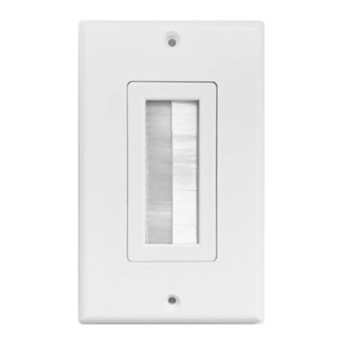 WALL PLATE 1 PORT WHITE BRUSH WALL PLATE STANDARD SINGLE GANG - 5EA/BAG