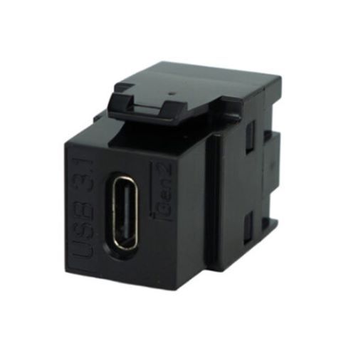 KEYSTONE COUPLER USB TYPE C 3.1 GEN II FEMALE TO FEMALE BLACK - 10PK