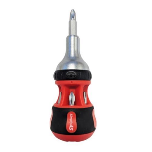 SCREWDRIVER 7-IN-1 MULTI BIT RATCHETING SCREWDRIVER - 4.5" STUBBY - 1 EA. BLISTER PACK