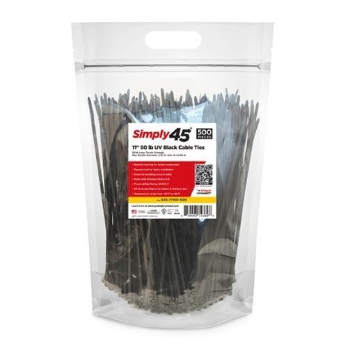 CABLE TIE 11" 50LB UV BLACK - 500PC BAG