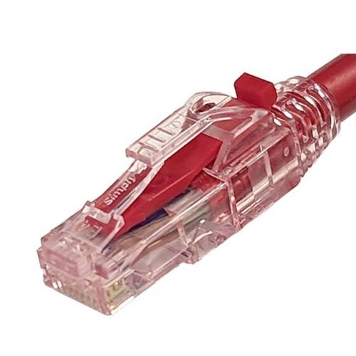 STRAIN RELIEF PROSERIES  7.3MM WITH LOCKING PIN F/ALL SIMPLY45 UTP CAT6/CAT6A RJ45 RED TINT-100PCS