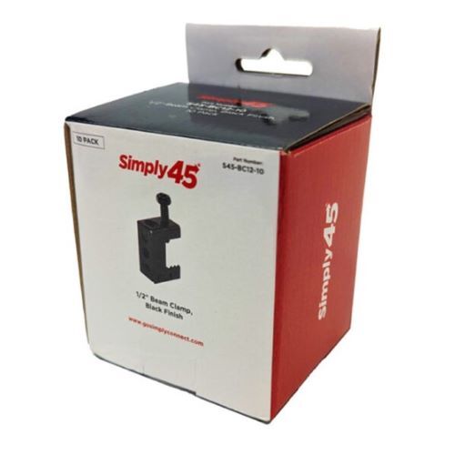 CABLE MANAGEMENT BEAM CLAMPS FOR FLANGES 1/8"-1/2" BLACK FINISH - 10PK