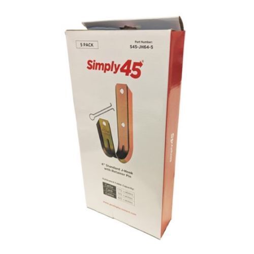 CABLE MANAGEMENT STANDARD J HOOKS, SIZE 4" WITH RETAINER PIN - 5 PC/INNER BOX