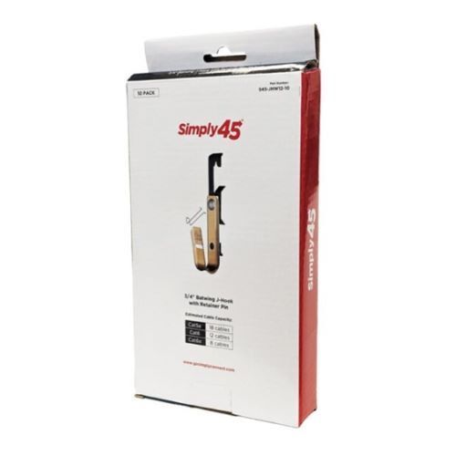 CABLE MANAGEMENT BATWING J HOOKS, SIZE 3/4" - 10 PC/INNER BOX