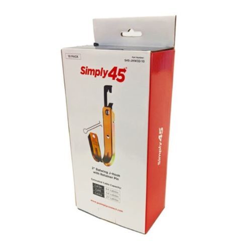 CABLE MANAGEMENT BATWING J HOOKS, SIZE 2" WITH RETAINER PIN - 10 PC/INNER BOX