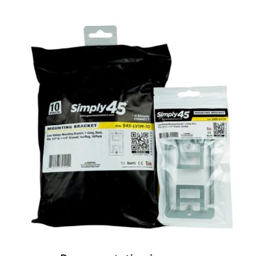 BRACKET LOW VOLTAGE  1-GANG CUT-IN / STEEL / FITS 1/2" TO 1-1/4" DRYWALL, 10 PK